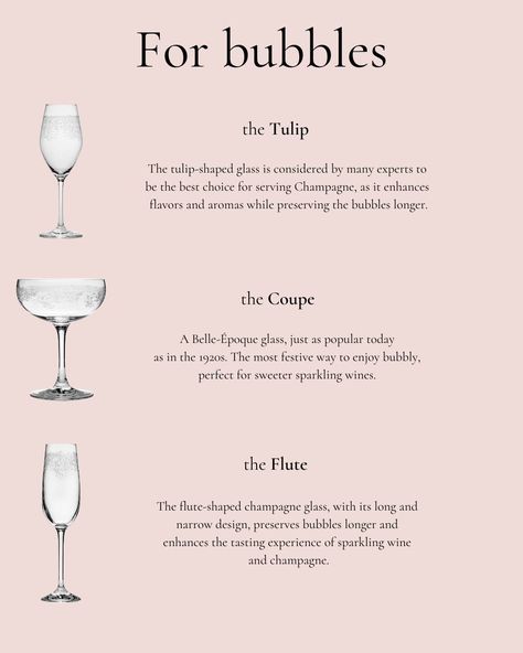 Party at home? We've got the ultimate summer glass guide for all your drink orders! #bringthatfeelinghome #glassguide #drinks #cocktails #champagne #bubbles #chamagneglasses #wegotyoucovered #homeofess #onlinedestination Types Of Champagne, Party At Home, Champagne Bubbles, Drinks Cocktails, Sparkling Wine, Champagne, At Home, Bubbles, Drinks