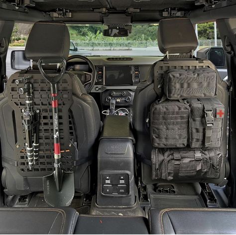 MAIKER OFF ROAD Molle Seat Back Organizer Molle Panel with 4 Detachable Molle Pouch& 10 Fastening Tape Compatible with 2021 2022 2023 Ford Bronco (2 PCS) Seat Back Organizer, Ford Bronco 2, Molle Panel, Bronco 2, Tactical Truck, Overland Gear, Jeep Wrangler Accessories, Tac Gear, Wrangler Accessories