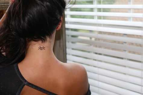 Aquarius Tattoo Placement, Side Neck Tattoo, Aquarius Tattoo, Shiva Tattoo, Neck Tattoos Women, Wrist Tattoos For Women, Tattoo Placement, Neck Tattoo, Wrist Tattoos