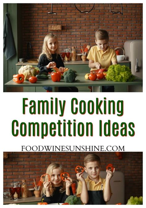 Family Cooking Competition Ideas | Does your family love to cook? Would you like to get everyone involved in the kitchen more? Use these Family Cooking Competition Ideas to get the family more involved in the kitchen. This is the perfect family fun thing to do when bored at home during the quarantine. Read more parenting tips, healthy recipes and fitness tips on foodwinesunshine.com | Food Wine Sunshine #healthy #healthyliving #healthylifestyle #parenting #lifestyleblogger #foodblogger Cooking Competition Ideas, Food Competition, Cooking Competition, Cooking Challenge, Frugal Family, Cook Off, Family Cooking, Cooking Show, Family Friendly Meals