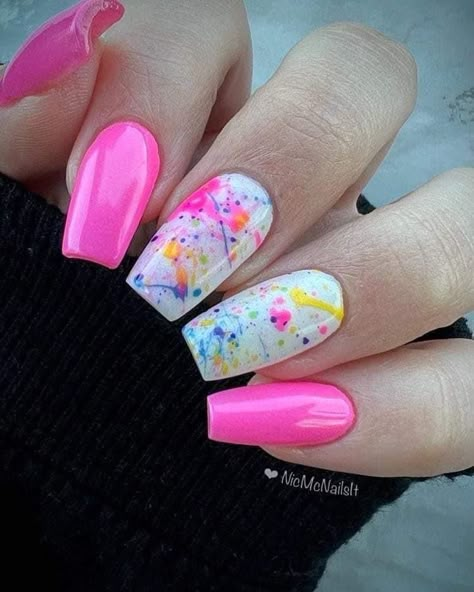 School Nail Ideas, Back To School Nail Ideas, Purple And Pink Nails, Splatter Nails, Revel Nail Dip Powder, Revel Nail Dip, Revel Nail, Nail Dip Powder, Professional Manicure