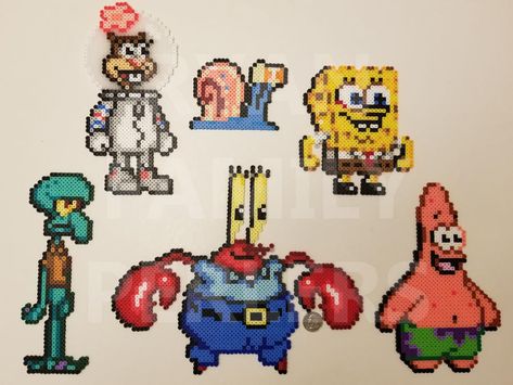 Perler Beads Cartoons, Spongebob Perler Beads, Spongebob Goofy Goober, Spongebob Pixel Art, Spongebob Perler, Doodle Bob, Guitar Easy, Perler Bead Designs, Goofy Goober