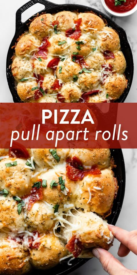 Garlic Knots Pizza Dough, Pull Apart Bread Appetizer, Sally Baking, Garlic Knot Pizza, Pizza Pull Apart, Pull Apart Recipes, Pull Apart Rolls, Pull Apart Pizza, Pull Apart Pizza Bread