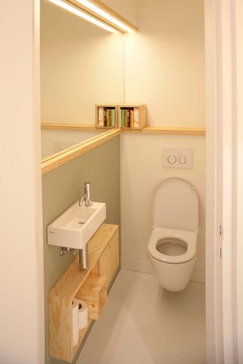 Bathroom Modern Design, Small Toilet Design, Small Downstairs Toilet, Bathroom Under Stairs, Dekorere Bad, Modern Design Ideas, Toilet Room Decor, Wc Design, Small Toilet Room