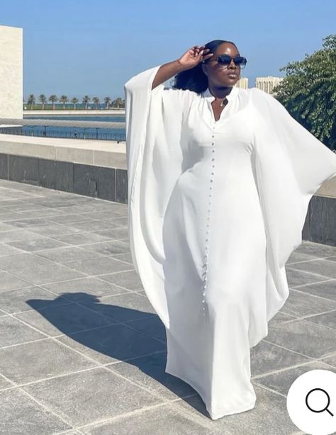 White Bubu Gown Styles Silk, All White Party Outfits For Women, White Bubu Gown, White African Dress, White Boubou, Boubou Styles For Women, Bubu Gown Styles, White Kaftan, Modest Dresses Fashion