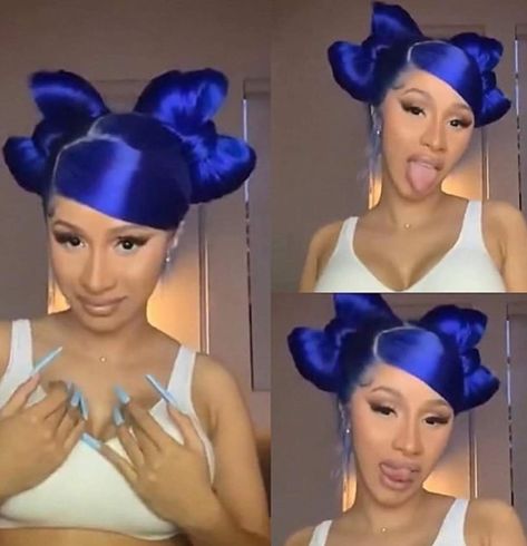 Cardi B Bun Hairstyle, Two Fishtail Buns With Bangs, Two Buns Wig Install, Wig Space Buns, Cardi B Bow Hairstyle, Two Bow Buns Hairstyle, Bow Buns, Bun Bow, Bleached Hair Repair