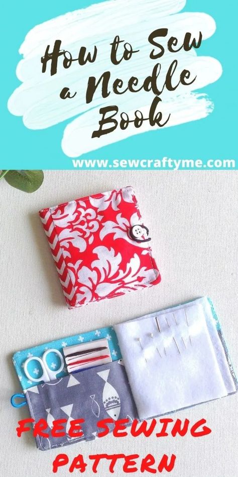 Sewing Kit Diy Free Pattern, Book Case Sewing Pattern, Project Keeper Pattern, Sewing Needle Case Pattern Free, Sewing Needle Case, How To Make A Needle Book, Needlebook Pattern Free, Needle Case Pattern Free, Needle Cases To Sew