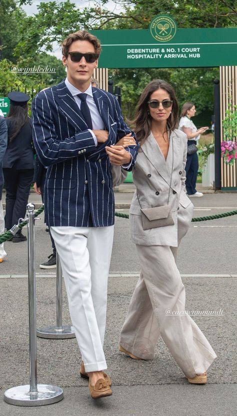 Paddock Fashion, Quiet Luxury Aesthetic, Country Club Outfit, Captain America Suit, Rich Husband, George Russel, Love Job, William Russell, Wimbledon Fashion