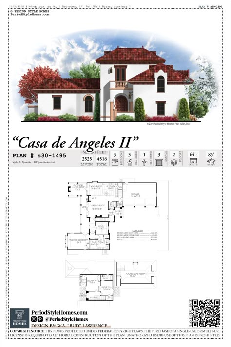 Small Spanish Style Homes House Plans, Spanish Villa Floor Plans, Small Spanish House, Mexican House Plans, Spanish Style Homes Plans, Small Spanish Style Homes, Spanish House Plans, Spanish Villa Home, Spanish Revival Architecture