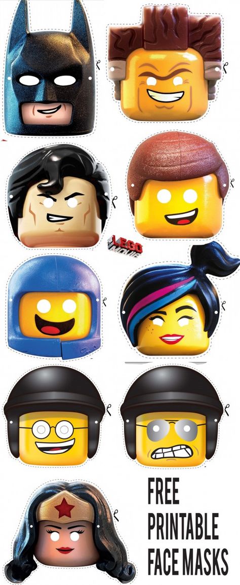 Click here to access these awesome LEGO Movies Cut Out Masks.... Lego Birthday Party Ideas, Lego Movie Party, Lego Batman Birthday, Ninjago Birthday, Adult Party Themes, The Lego Movie, Batman Birthday Party, Free Lego, Character Face