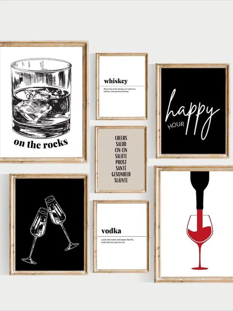 Wine Bar Wall Decor, Bar Cart Area Decor, Posters For Bar At Home, In Home Bar Decor, Bar Cart Wall Art Paintings & Prints, Above The Bar Decor, Wall Above Bar Cart, Bar Canvas Art, Decor Above Bar Cart