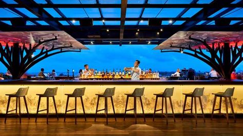 Above Eleven - Rooftop Bar in Bali | The Rooftop Guide Roof Top Lounge Rooftop Bar, Roof Top Restaurant Design Plan, Sky Bar Rooftops, Rooftop Bar Design Lounges, Skybar Rooftop Bar Design, Roof Top Bar Design, Sky Bar Design, Terrace Bar, Roof Top Bar