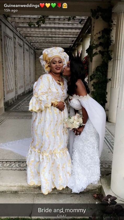 Guinean Wedding Goals 💜 Namibian Wedding Dresses, Guinean Weddings, Ghana Traditional Wedding Bridesmaid, Burundian Traditional Wedding Dress, Ghanaian White Wedding Gowns, Benin Bride, Lace Styles, Traditional Bride, Wedding Goals