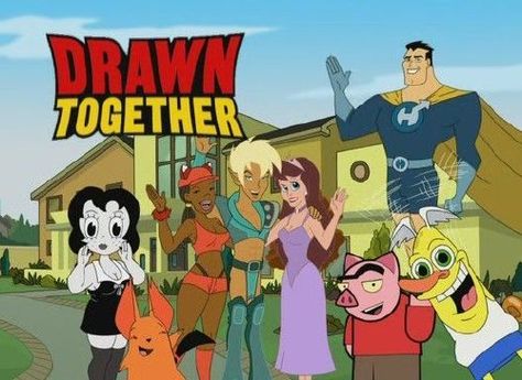 Drawn together. Funny show Josie And The Pussycats, Drawn Together, South Park Funny, Bruce Timm, First Animation, The Cartoon, Happy Tree Friends, Comedy Tv, Comedy Central