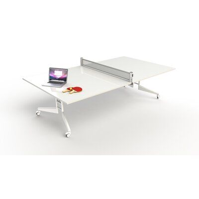 Nomad Sport Is a Conference Table, Ping Pong Table, and when folded, becomes a Mobile Marker Board, provided the table is ordered with a glossy dry erase surface. Starting with solid construction, the Nomad Sport Conference Table is a 3-in-1 product. Heavy Duty Casters allows the Nomad Conference table to fold and roll away, so if your conference room has to double as a yoga studio, it's no problem to move it at a moments' notice. If you're intrigued, there are two more amazing features that'll Table Tennis Table, Tennis Table, Marker Board, Pong Table, Smart Furniture, Conference Table, Rec Room, Paddles, Work Surface