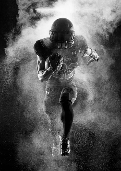 University of Utah Football | Hall of Fame Photography on Behance Cool Sports Photos, Football Photography Tips, Strobe Photography Portraits, Action Football Photography, Studio Football Photography, Highschool Football Photoshoot, Cool Sports Pictures, Fire Football Pics, 3 Sport Athlete Senior Pictures