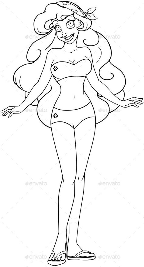 African Woman in Swimsuit Coloring Page African Girl, Coloring Pages For Girls, Vector Character, African Women, Free Coloring Pages, Cute Fashion, Coloring Page, Female Sketch, Coloring Pages