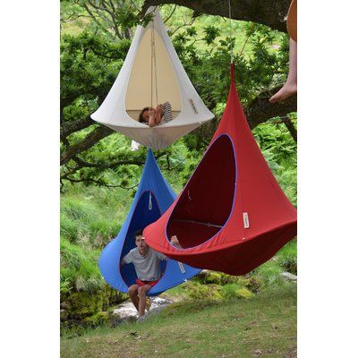 Cacoon Double Chair Hammock Color: Dark Gray Kids Playhouse Outdoors, Playground Landscaping, Garden Playhouse, Indoor Playhouse, Hanging Tent, Build A Playhouse, Diy Playground, Cool Tents, Have Inspiration