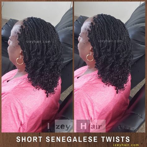 Short Senegalese Twist, Senegalese Twist Styles, Braiding Hair Colors, Twist Curls, Types Of Hair Extensions, Bob Braids Hairstyles, Braids With Shaved Sides, Hair Braider, Natural Hair Bride