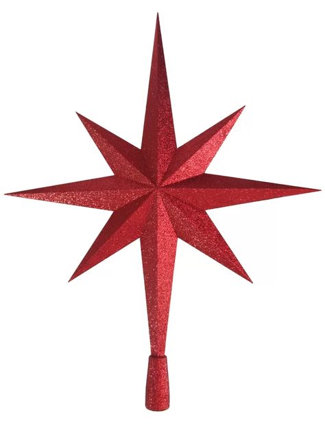 Mercury Row® 8 Point Star Tree Topper | Wayfair Red Christmas Tree Topper, Gold Tree Topper, Cheap Christmas Trees, 8 Point Star, Sparkle Ball, Fir Christmas Tree, Christmas Topper, Star Tree, Farmhouse Christmas Tree