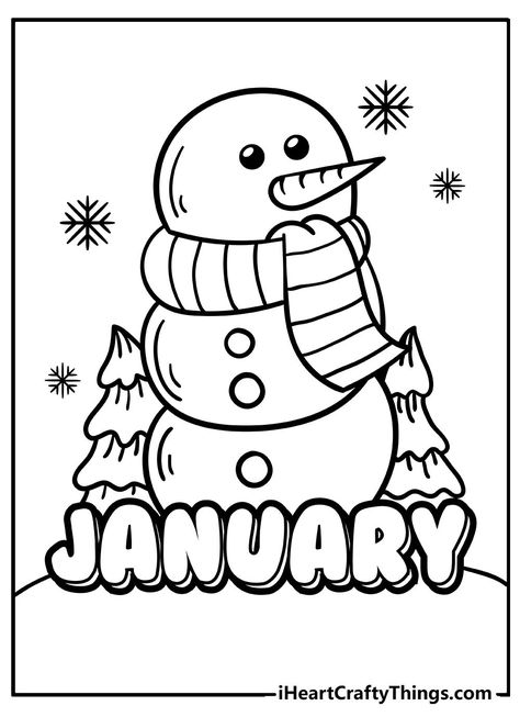 Download and print any topic for coloring such as cars, cartoon, animals, holidays, words and much more Month Coloring Pages Free Printable, January Coloring Pages, Intervention Activities, January Colors, January Art, Christmas Preschool, New Year Coloring Pages, January Crafts, Preschool Coloring Pages