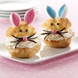 Recipe For  Bunny Cream Puffs Cream Puffs Recipe, Cream Puff Recipe, Puff Recipe, Easter Desserts Recipes, Easter Goodies, Easter Dinner, Easter Dessert, Cream Puffs, Easter Treats