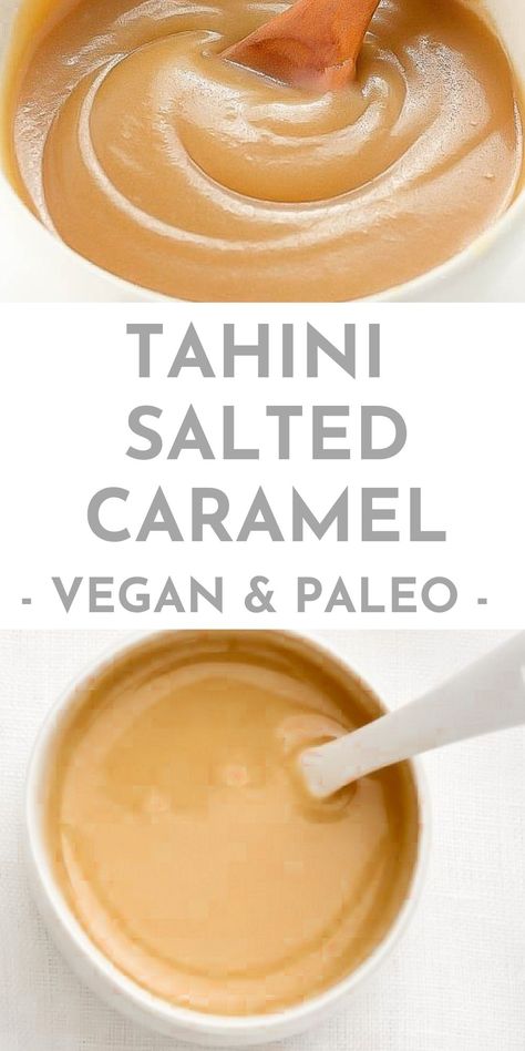 Vegan Dessert Sauce, Tahini Ice Cream, Vegan Avocado Dessert, Tahini Dessert, Vegan Filling, Tahini Caramel, Healthy Dessert Ideas, Vegan Caramel Sauce, Vegan Sauce