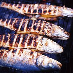 Grilled Sea Bass #food52 #saveur #summerfoodfights Whole Sea Bass Recipes, Grilled Sea Bass Recipes, Fish Recipes Halibut, Fish Recipes Trout, Outdoor Grilling Recipes, Breaded Fish Recipe, Bass Recipes, Grilled Sea Bass, Flounder Fish Recipes