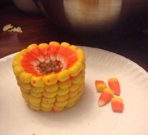 But as it turns out, THERE IS a reason it’s called ~candy corn~. | This Is Why It's Called Candy Corn It Goes On, Funny Pins, Candy Corn, Mind Blown, Sake, Just In Case, Corn, Funny Jokes, Fun Facts