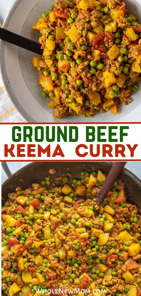 This Easy Ground Beef Curry is my most requested recipe ever! This Pakistani Kima (Indian ground beef curry) is gluten-free, dairy-free, and kid-friendly with low carb, paleo, AIP, and vegan options - plus it's full of real food ingredients. You'll definitely want to add this Ground Beef Curry to your meal rotation! Bonus--you can make this a Slow Cooker Ground Beef Curry too! kima curry | keema curry | pakistani keema curry | crockpot ground beef curry | Indian ground beef curry Beef Curry Indian, Ground Beef Curry Recipe, Curry Ground Beef, Beef Keema, Keema Curry, Beef Curry Recipe, Slow Cooker Ground Beef, Curry Indian, Meal Rotation