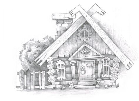 Drawing lesson. Draw a fairy house step by step — Steemit Houses Drawing Easy, Fairy Houses Drawing, Fairy House Drawing, Houses Drawing, Fairy Garden Drawing, Simple House Drawing, Fantasy Village, House Colouring Pages, Fairy Drawings