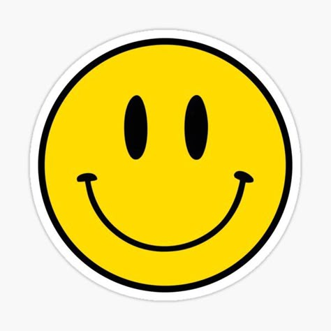 Smiley Sticker, Preppy Stickers, Happy Stickers, Cute Laptop Stickers, Acid House, Stickers Cool, Face Stickers, Face Design, Cool Stickers