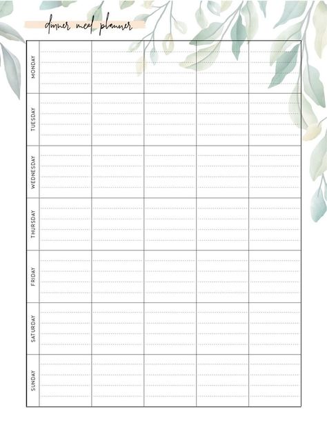 This Week Planner, Free Printable Weekly Meal Planner Templates, Free Printable Meal Planner Templates, Meal Planning Printable Templates, Family Planner Printables, Free Planner Pages, World Of Printables, Weekly Meal Planner Template, Free Planner Templates