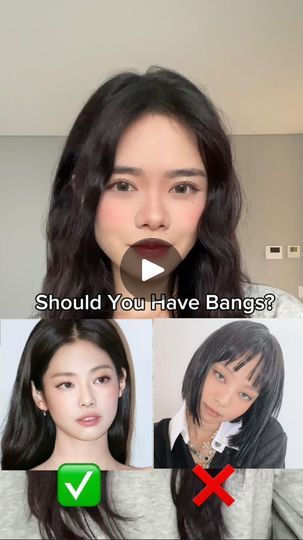 10K views · 3.2K reactions | do you look better WITH or WITHOUT bangs & what type of bangs suit you? - manga bangs, korean air bangs, no bangs, curtain bangs, wispy bangs etc 💕✔️ 

#douyin #koreanhair #hairstyle #reels #douyinmakeup | Charlotte | PONCHET · พี่ชอบหนูที่สุดเลย Hairstyle Without Bangs, Would Bangs Look Good On Me, How To Know If Curtain Bangs Suit You, Korean Hairstyle With Bangs, Soft Wispy Bangs Korean, Haircuts Without Bangs, Wispy Bangs With Curtain Bangs Korean, How To Know If Bangs Suit You, Types Of Curtain Bangs