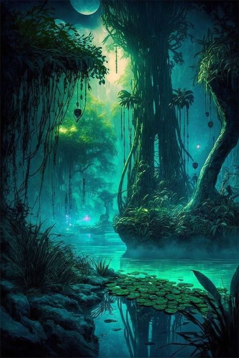 Cave House Fantasy Art, Jungle Fantasy Art, Magical Forest Background, Forest Background, Forest Illustration, Fantasy Forest, Forest Wallpaper, Fantasy Setting, Fantasy Places