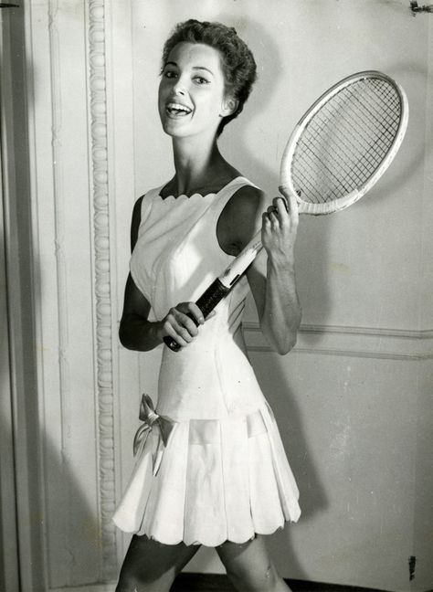 Ted Tinling tennis dress. Jinx Falkenburg, Althea Gibson, American Athletes, Ginger Rogers, Vintage Tennis, Maria Callas, Tilda Swinton, Tennis Fashion, Couture Mode