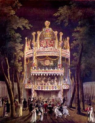 Vauxhall Gardens from The Microcosm of London (1808-10) Vauxhall Gardens, Georgiana Cavendish, Bridgerton Daphne, Georgian London, Duchess Of Devonshire, Regency London, Pleasure Garden, Old Cities, Regency England