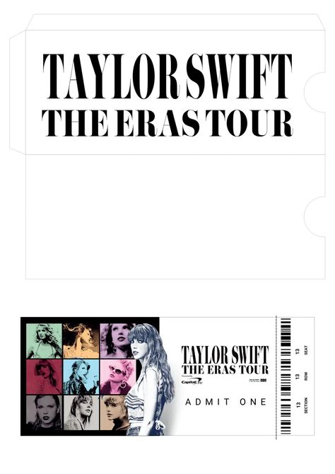 Taylor Swift Eras Tour Ticket, Concert Ticket Template Free, 13th Birthday Party Ideas For Teens, Eras Tour Ticket, Lili Taylor, Ticket Template Free, Concert Ticket Template, Taylor Swift Tickets, Where We Are Tour