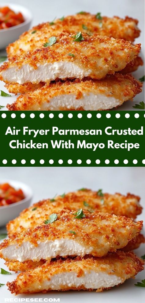 Craving a delicious meal that’s also easy to whip up? Our Air Fryer Parmesan Crusted Chicken with Mayo is the perfect choice, offering a satisfying crunch and rich flavor that everyone will love. Parmesan Crusted Chicken With Mayo, Ruth Chris Stuffed Chicken, Chicken With Mayo, Air Fryer Parmesan Crusted Chicken, Mayo Chicken, Mayo Recipe, Hot Bread, Parmesan Crusted Chicken, Parmesan Crusted