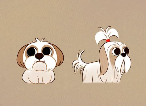 Dog Illustration Art, Perro Shih Tzu, Animal Doodles, Pet Logo Design, Dog Illustration, Dog Drawing, Cartoon Dog, Animal Illustration, Shih Tzu