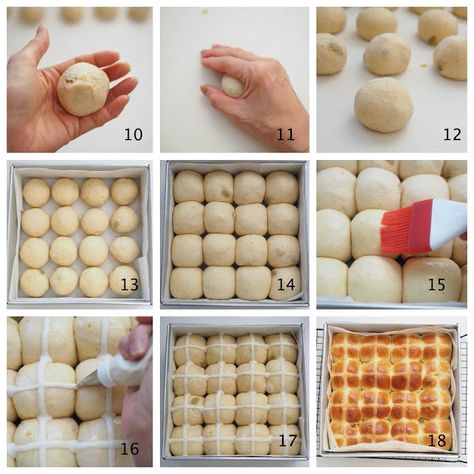 Hot Cross Buns (Yudane Method) - BAKE WITH PAWS Yudane Method, Bun Bread, Cross Buns Recipe, Hot Cross Buns Recipe, Baking Buns, Hot Cross Buns, Cross Buns, Bun Recipe, Egg Whisk