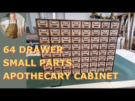 64 Drawer apothecary style small parts storage cabinet from recycled maple flooring. - YouTube Apothecary Cabinet Plans, Maple Flooring, Small Parts Storage, Apothecary Style, Parts Storage, Maple Floors, Cabinet Plans, Apothecary Cabinet, Home Updates