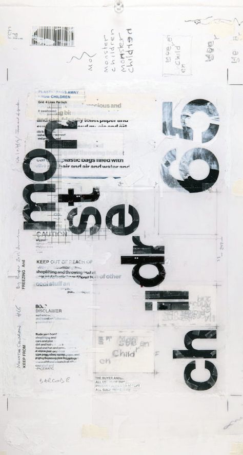 Chris Ashworth Typography, Grunge Typography Design, Experimental Type Poster, Chris Ashworth Design, Monster Graphic Design, Gritty Graphic Design, Grunge Typography Poster, Gritty Typography, Layered Typography