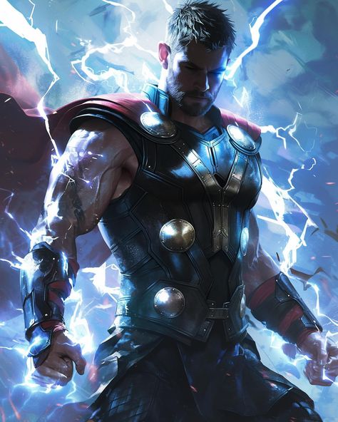 King Thor Art, Marvel Thor Art, Marvel Tattoo Sleeve, Thor Artwork, Thor Tattoo, Thor God, Thor Wallpaper, Thor Art, Thunder Bolt