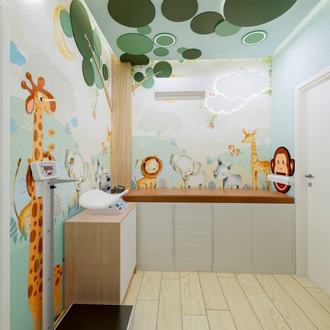 Pedia Clinic Interior Design, Pediatric Clinic Design, Pediatric Clinic Design Interiors, Pediatric Office Design, Kids Dental Office, Pediatric Office Decor, Pediatrics Office, Children Hospital Design, Pediatric Hospital