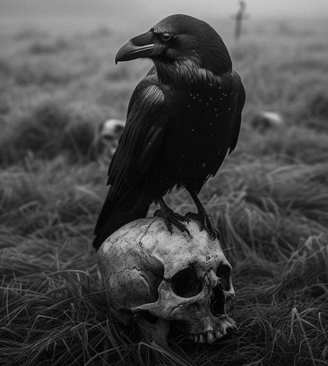 Common Raven, Edgar Allen, Quoth The Raven, Crow Skull, Crow Art, Vulture Culture, Creepy Doll, Raven Art, Allen Poe