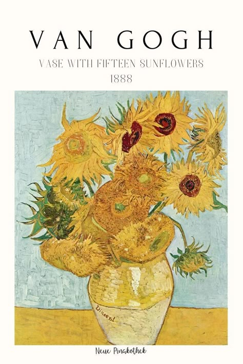 Vase With Fifteen Sunflowers, Vase With Twelve Sunflowers, Van Gogh Still Life, Foto Muro Collage, Van Gogh Prints, Van Gogh Wall Art, Sunflower Art Print, Vincent Van Gogh Paintings, Arte Van Gogh