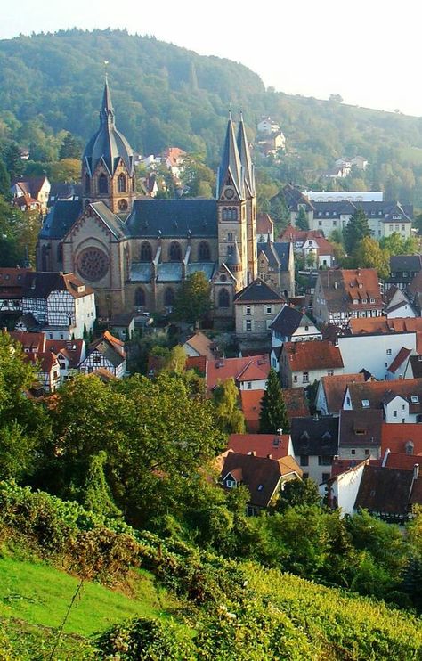 Heppenheim Germany Germany Cathedral, Hessen Germany, German Cities, German Travel, Rooftops, Germany Travel, Pandora Jewelry, Small Town, Wonderful Places