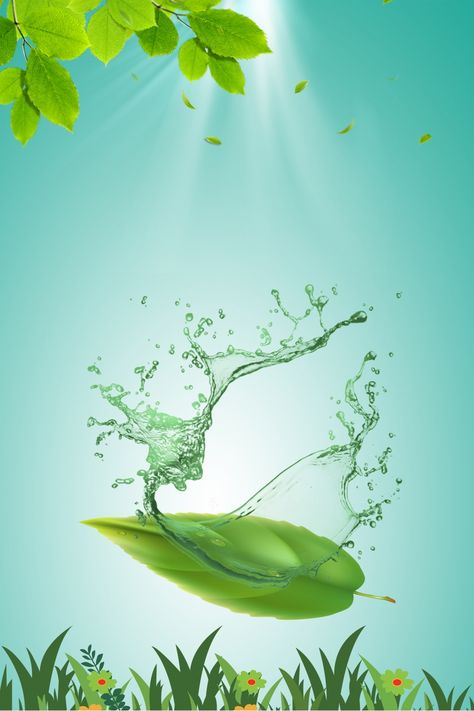 Ads Background, Fresh Background, Cosmetics Advertising, Background Water, Green Leaf Background, Green Products, Water Background, Photoshop Design Ideas, 광고 디자인