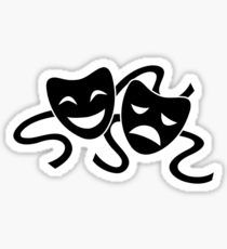 Theater Masks Sticker Theater Masks, Drama Masks, Mask Aesthetic, Theatre Masks, Comedy And Tragedy, Hydroflask Stickers, Chicano Art, Theatre Kid, Stickers For Sale